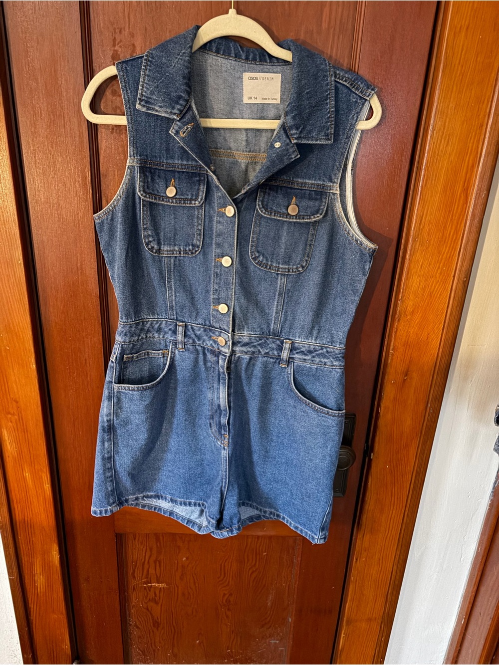 ASOS Denim Jacket Vest in Medium Blue